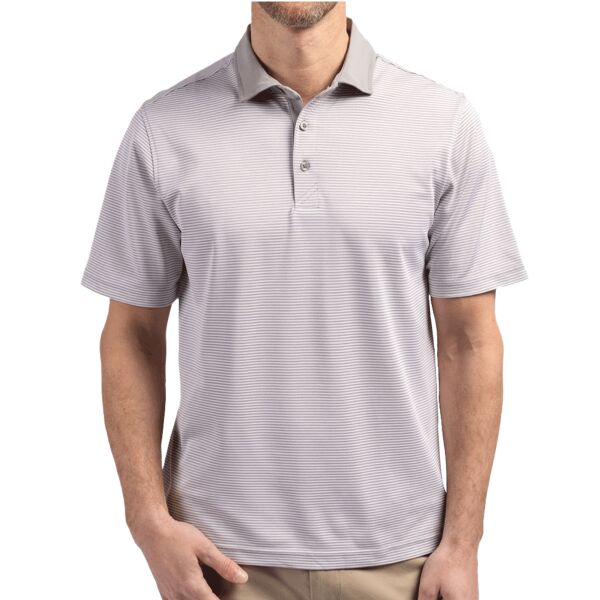Cutter & Buck Virtue Eco Pique Micro Stripe Recycled Mens Polo Thumbnail