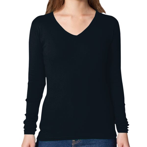 4376 Baby Rib L/S V-Neck Thumbnail