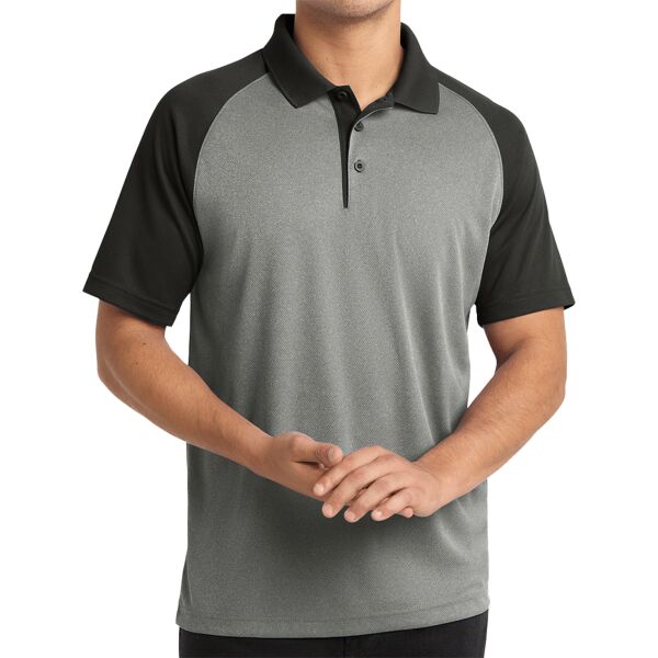 Adult RacerMesh Raglan Heather Block Polo Thumbnail