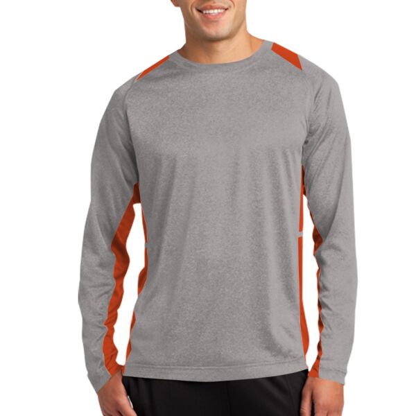 Unisex Poly Heather Colorblock Long Sleeve Thumbnail